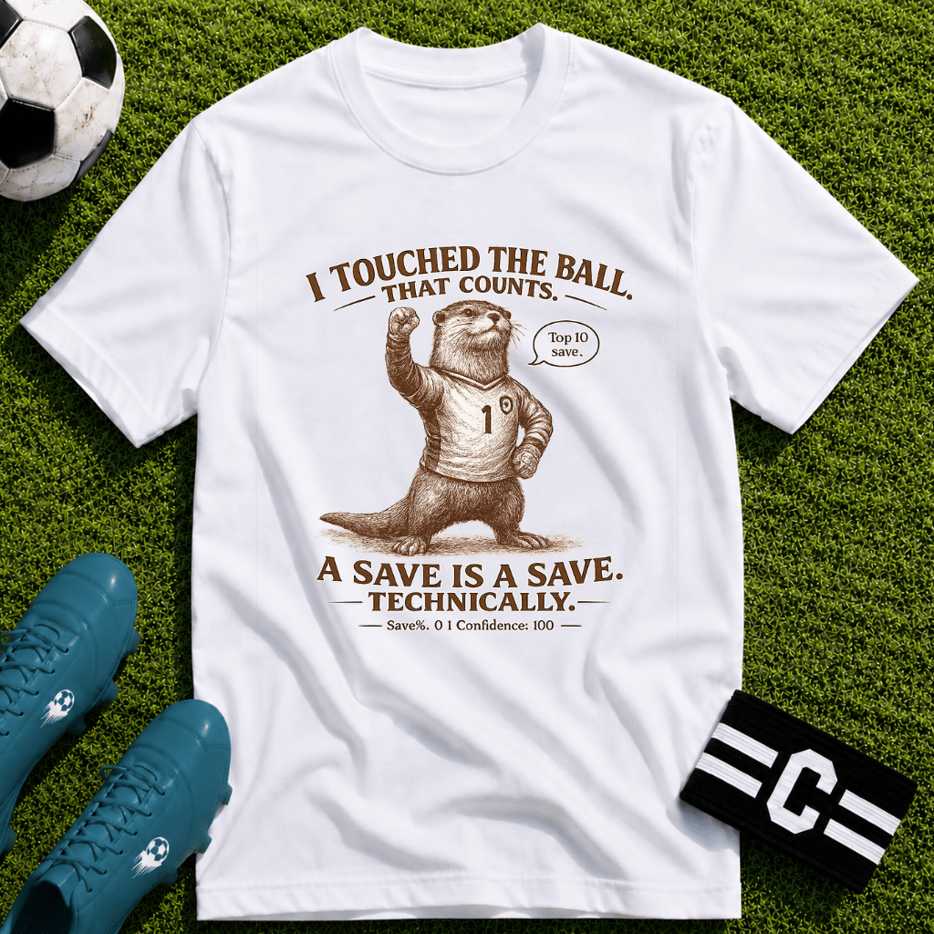 Funny Otter "I Touched The Ball, That Counts" T-Shirt - soccer fan t-shirt | GoalRush Studio