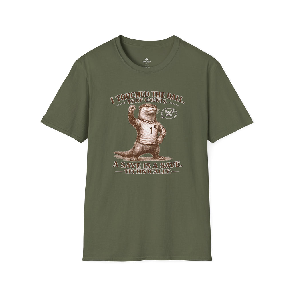 Funny Otter "I Touched The Ball, That Counts" T-Shirt - soccer fan t-shirt | GoalRush Studio