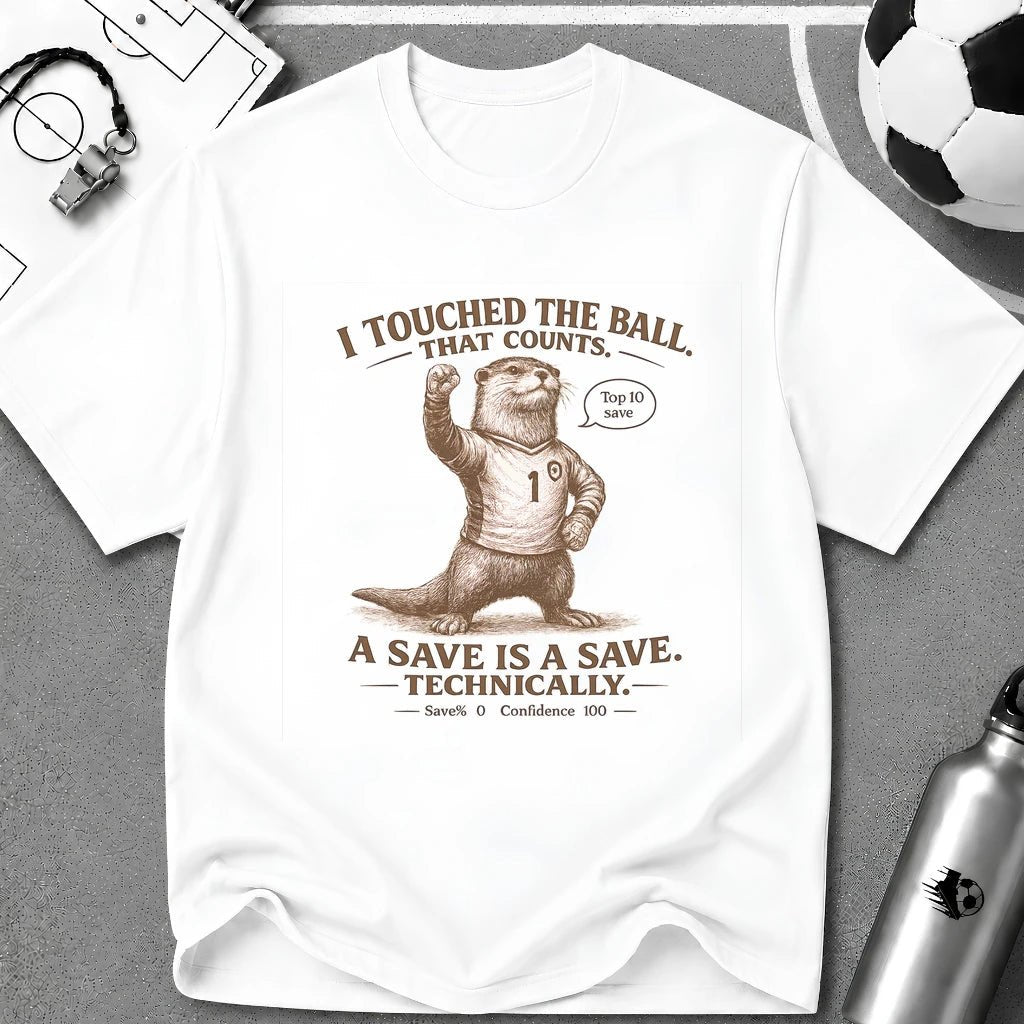 Funny Otter "I Touched The Ball, That Counts" T-Shirt - soccer fan t-shirt | GoalRush Studio