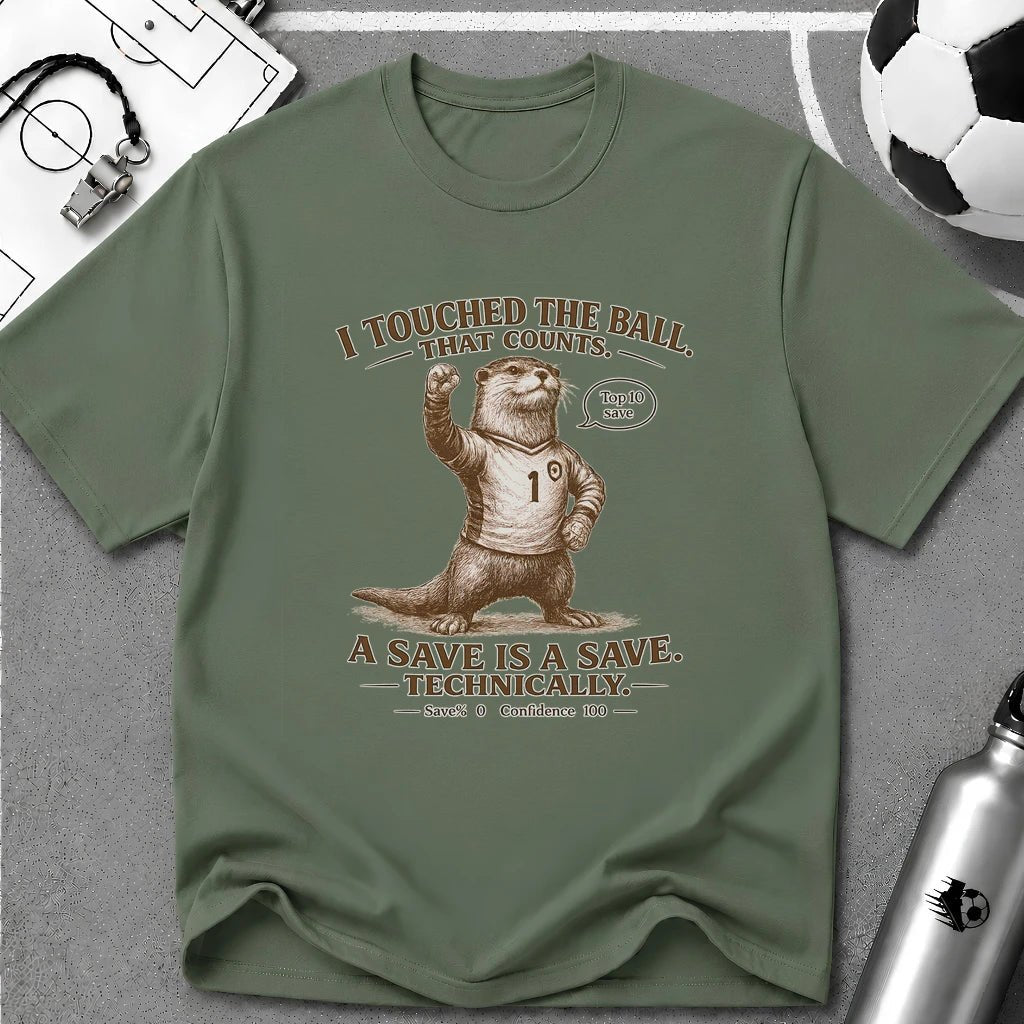 Funny Otter "I Touched The Ball, That Counts" T-Shirt - soccer fan t-shirt | GoalRush Studio