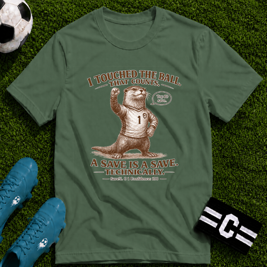 Funny Otter "I Touched The Ball, That Counts" T-Shirt - soccer fan t-shirt | GoalRush Studio