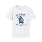 Funny Raccoon “First of All, I’m a Delight” T-Shirt - soccer fan t-shirt | GoalRush Studio