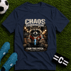 Funny Raccoon T-Shirt "Chaos Coordinator" - soccer fan t-shirt | GoalRush Studio