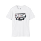 Funny Retro Glitch Graphic "Emotionally Damaged By Var" T-Shirt - soccer fan t-shirt | GoalRush Studio