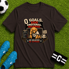 Funny Soccer Dog T-Shirt “0 Goals, 100% Emotional Damage” - soccer fan t-shirt | GoalRush Studio