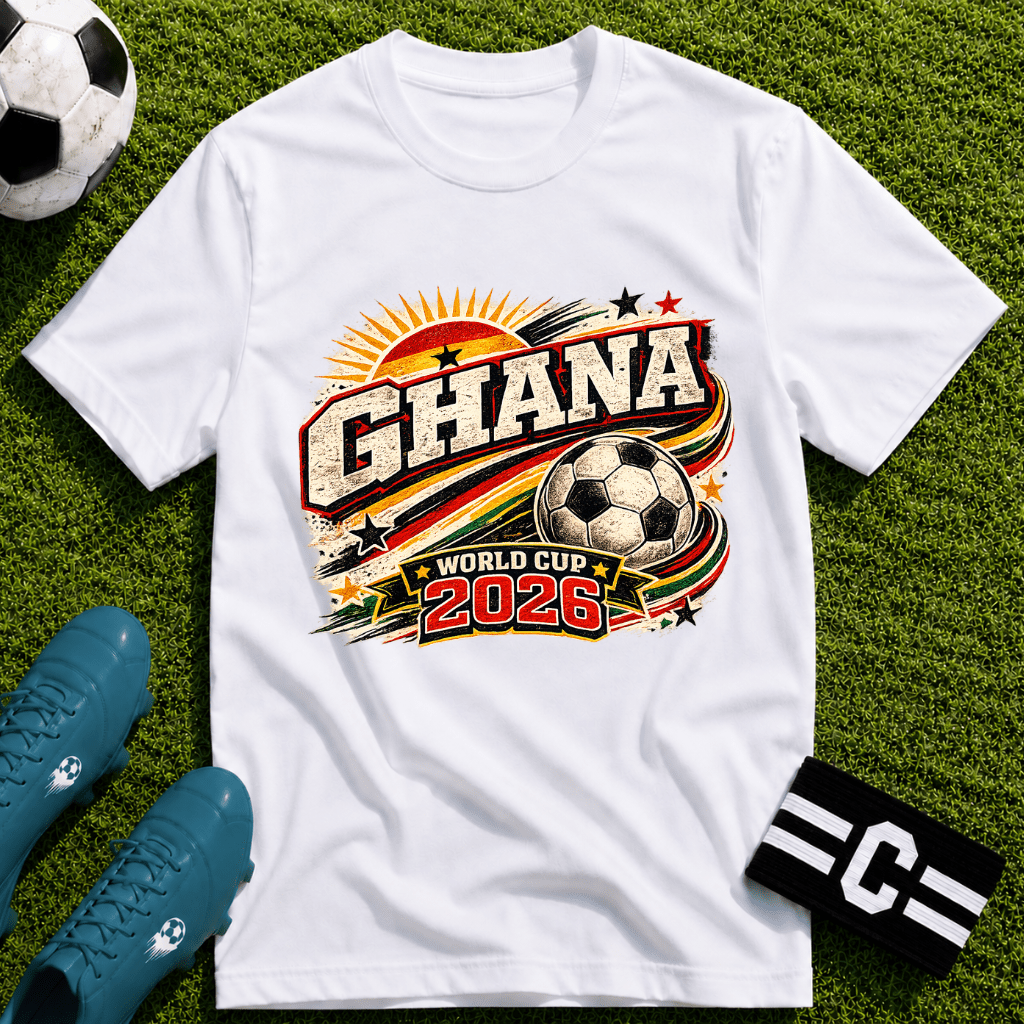 Ghana 2026 World Cup Retro T-Shirt - soccer fan t-shirt | GoalRush Studio