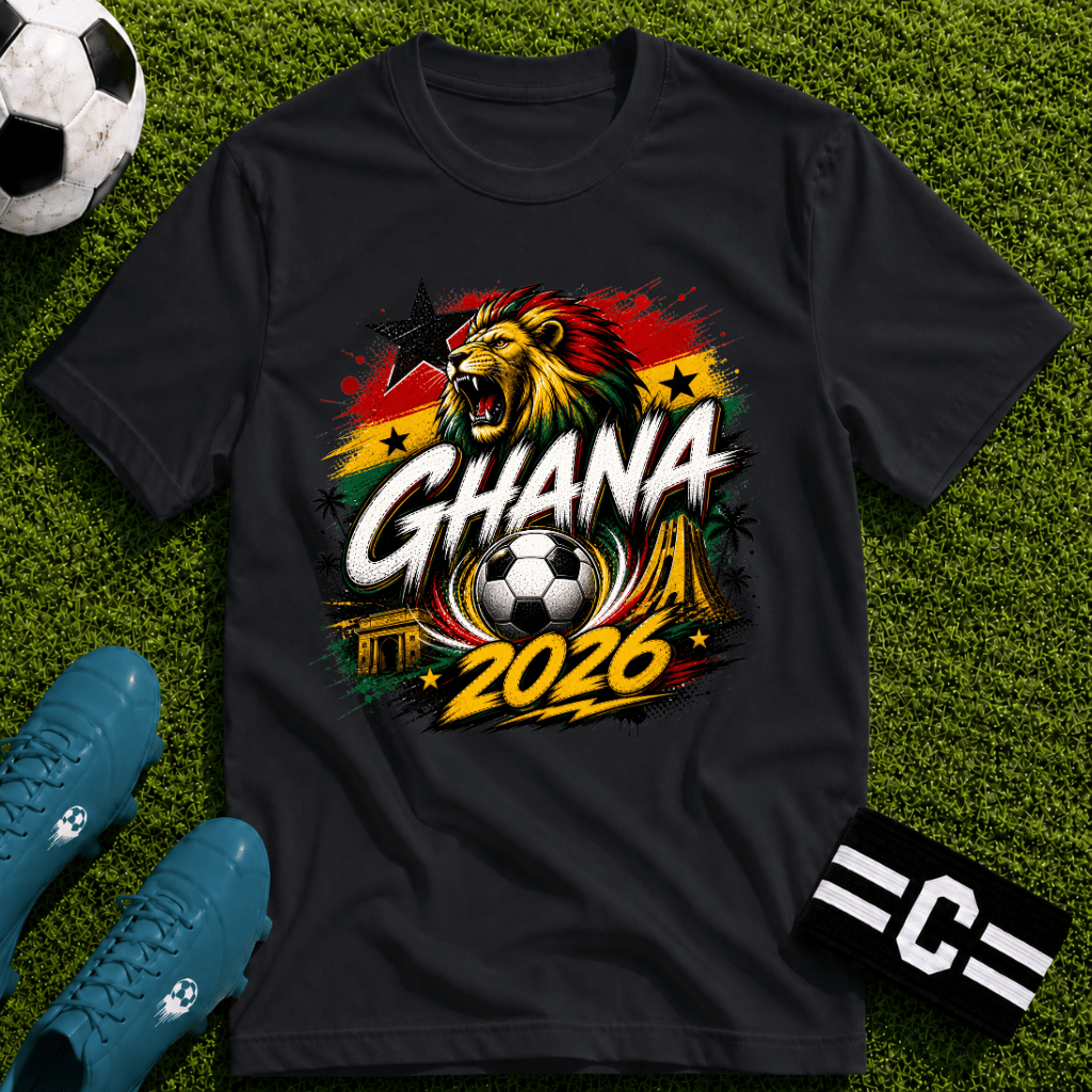 Ghana World Cup Graphic T-Shirt - soccer fan t-shirt | GoalRush Studio