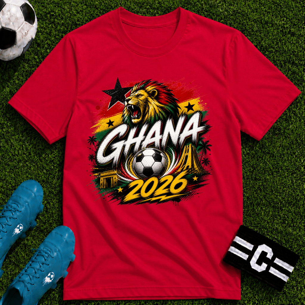 Ghana World Cup Graphic T-Shirt - soccer fan t-shirt | GoalRush Studio