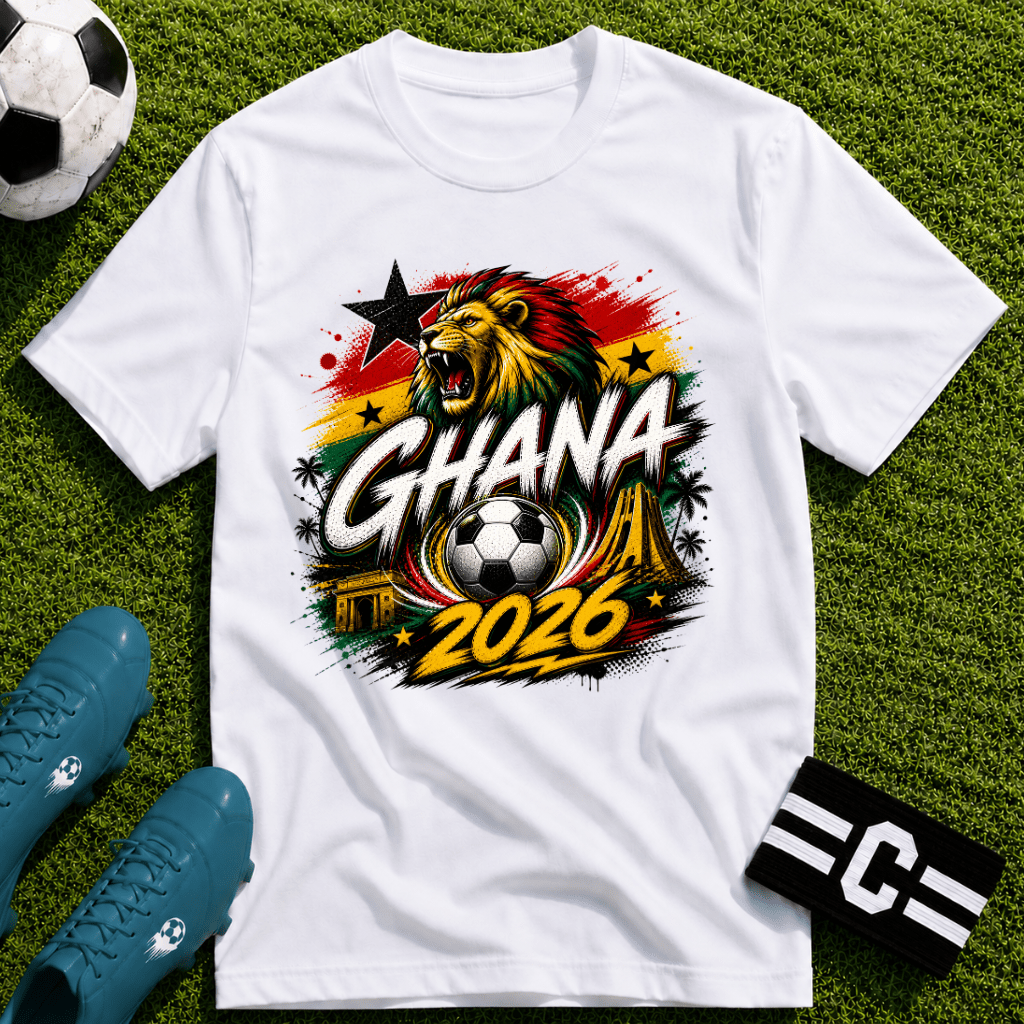 Ghana World Cup Graphic T-Shirt - soccer fan t-shirt | GoalRush Studio
