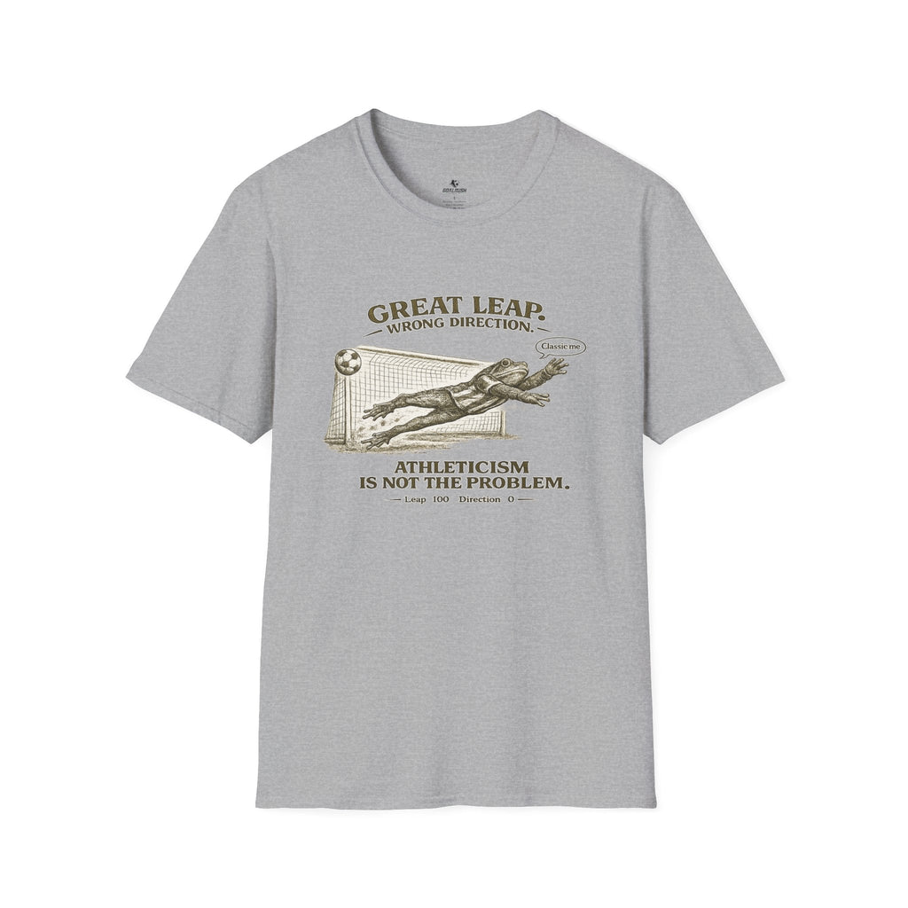 Great Leap Wrong Direction Vintage Soccer T-Shirt - soccer fan t-shirt | GoalRush Studio