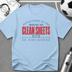 House of Clean Sheet Typography T-Shirt - soccer fan t-shirt | GoalRush Studio