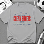 House of Clean Sheet Typography T-Shirt - soccer fan t-shirt | GoalRush Studio