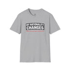 Humor "My Nationality Changes When My Team Gets Eliminated" T-Shirt - soccer fan t-shirt | GoalRush Studio