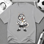 Husky Soccer Player T-Shirt - soccer fan t-shirt | GoalRush Studio