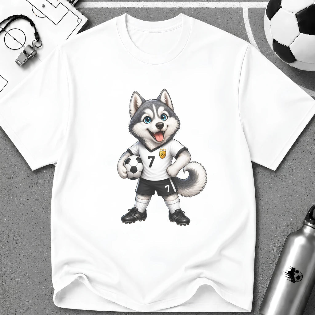 Husky Soccer Player T-Shirt - soccer fan t-shirt | GoalRush Studio