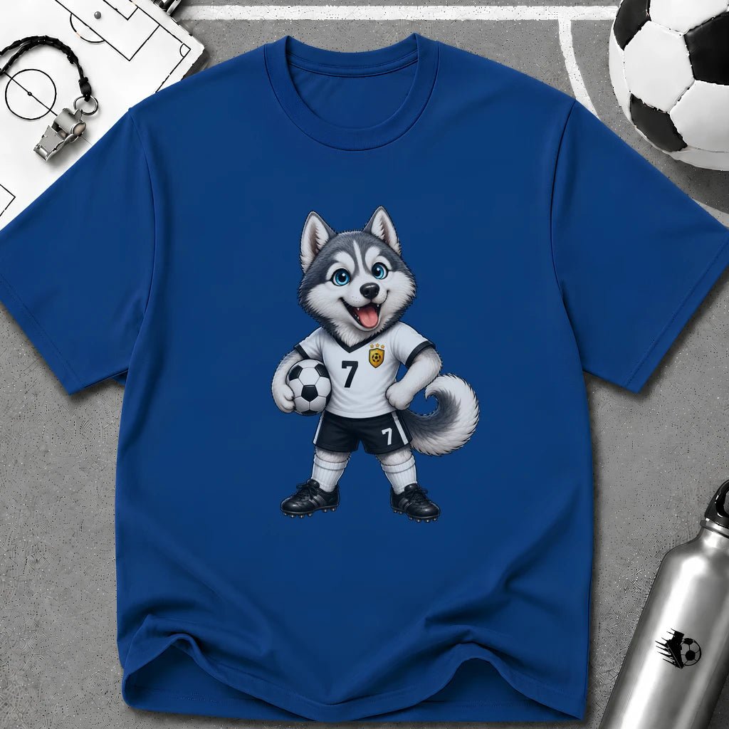 Husky Soccer Player T-Shirt - soccer fan t-shirt | GoalRush Studio