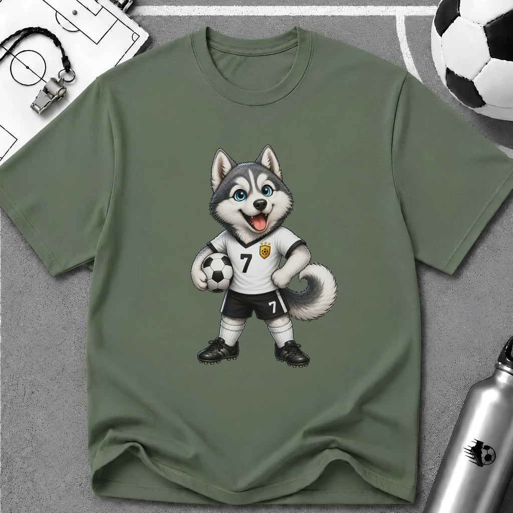 Husky Soccer Player T-Shirt - soccer fan t-shirt | GoalRush Studio