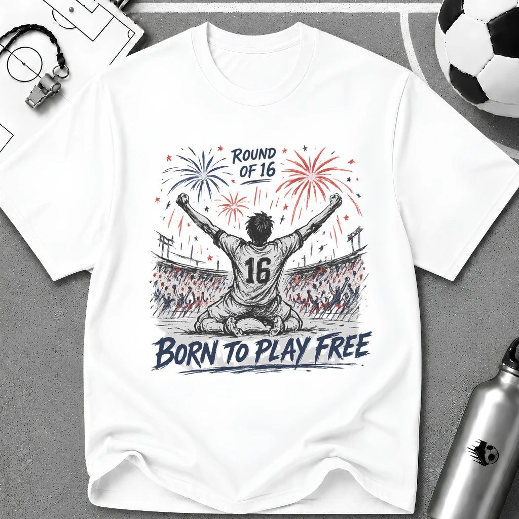 Independence Day - Born To Play Free T-Shirt - soccer fan t-shirt | GoalRush Studio