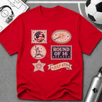 Independence Day - Retro Collage Grid Soccer Fan T-Shirt - soccer fan t-shirt | GoalRush Studio