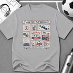 Independence Day - Retro Collage Grid Soccer Fan T-Shirt - soccer fan t-shirt | GoalRush Studio
