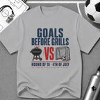 Independence Day - Soccer Fan Goals Before BBQ T-Shirt - soccer fan t-shirt | GoalRush Studio