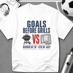 Independence Day - Soccer Fan Goals Before BBQ T-Shirt - soccer fan t-shirt | GoalRush Studio