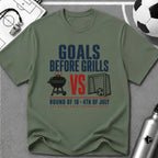 Independence Day - Soccer Fan Goals Before BBQ T-Shirt - soccer fan t-shirt | GoalRush Studio