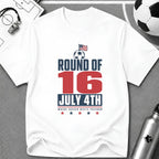 Independence Day - Soccer Fan Round of 16 Graphic Art T-Shirt - soccer fan t-shirt | GoalRush Studio