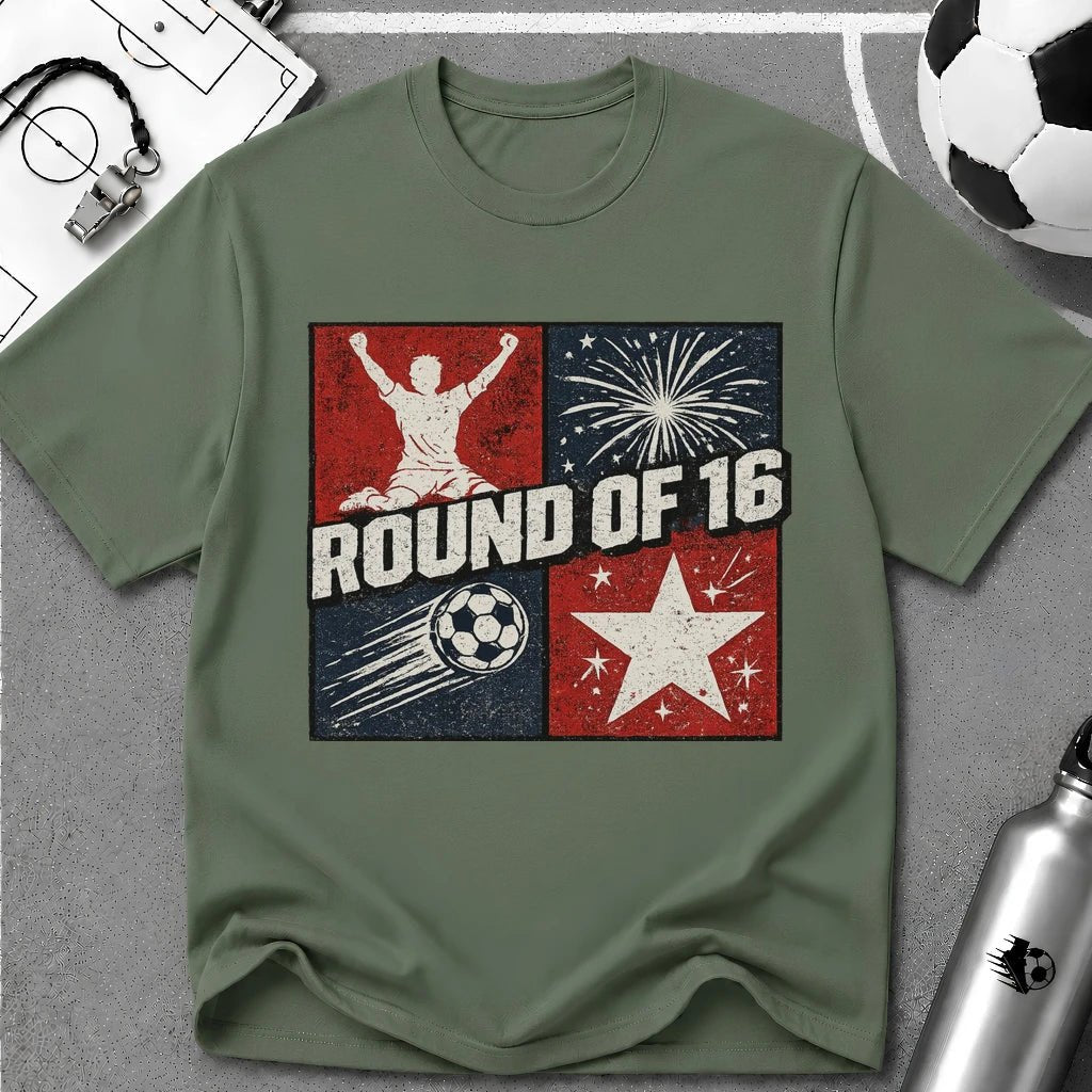 Independence Day - Soccer Fan Round of 16 Star T-Shirt - soccer fan t-shirt | GoalRush Studio