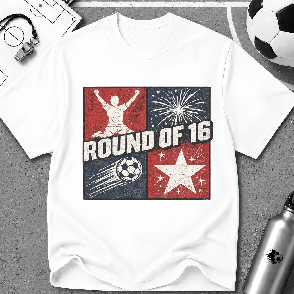 Independence Day - Soccer Fan Round of 16 Star T-Shirt - soccer fan t-shirt | GoalRush Studio