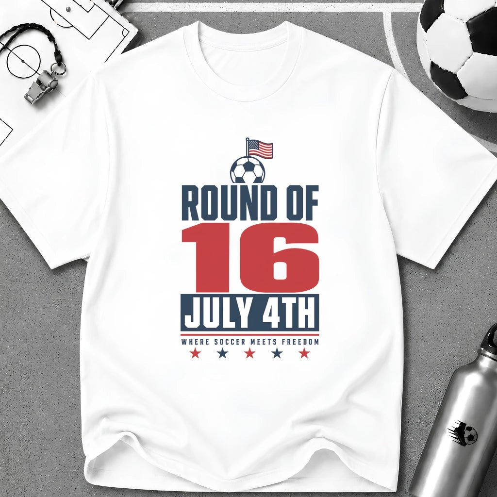 Independence Day - Soccer Fan Round of 16 T-Shirt - soccer fan t-shirt | GoalRush Studio
