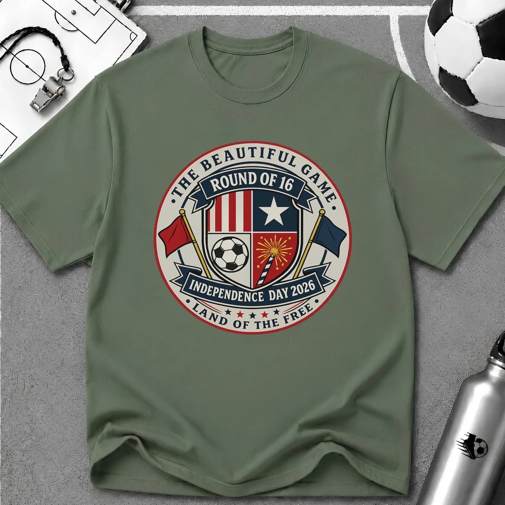 Independence Day - The Beautiful Game Round of 16 T-Shirt - soccer fan t-shirt | GoalRush Studio