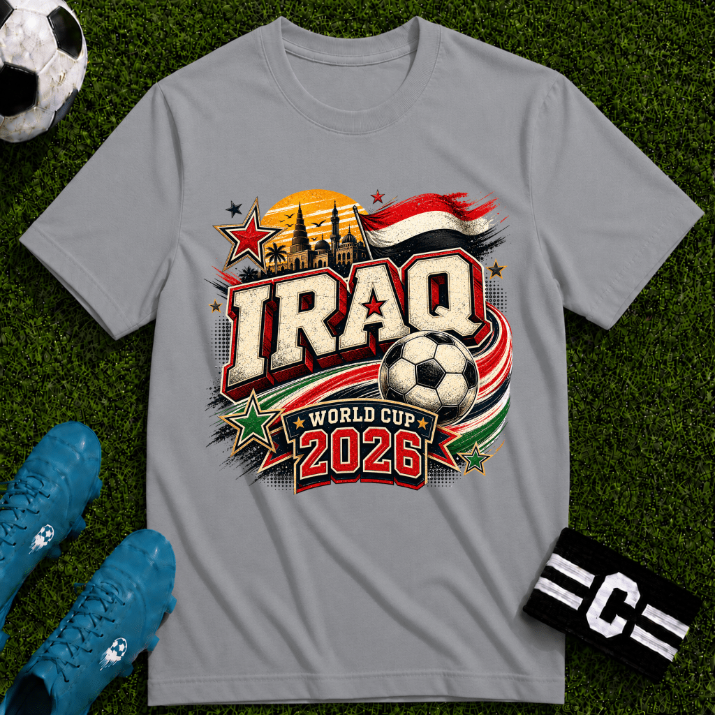 Iraq 2026 World Cup Retro T-Shirt - soccer fan t-shirt | GoalRush Studio
