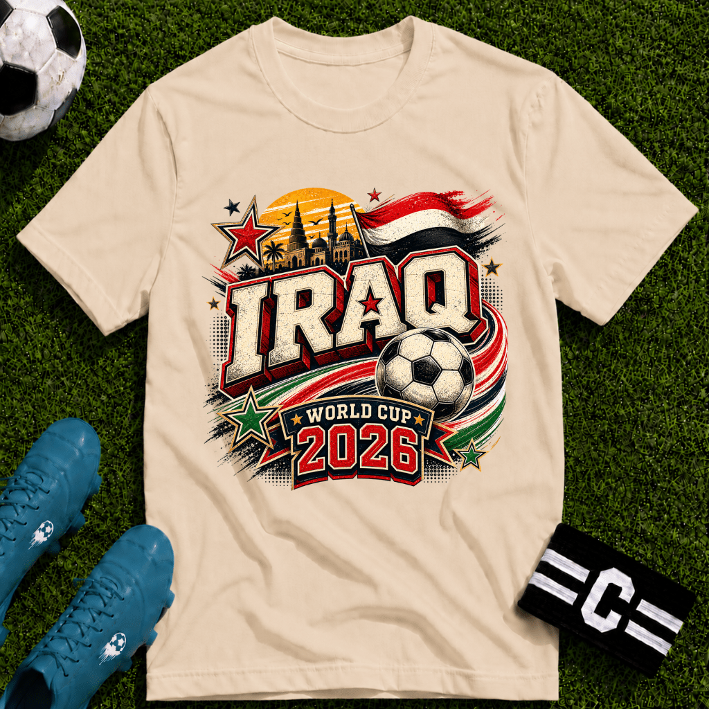 Iraq 2026 World Cup Retro T-Shirt - soccer fan t-shirt | GoalRush Studio