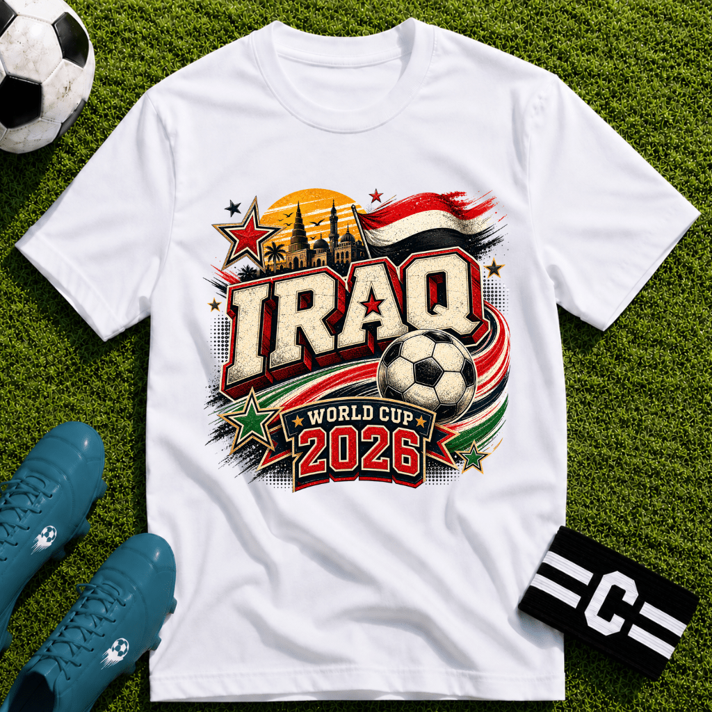 Iraq 2026 World Cup Retro T-Shirt - soccer fan t-shirt | GoalRush Studio