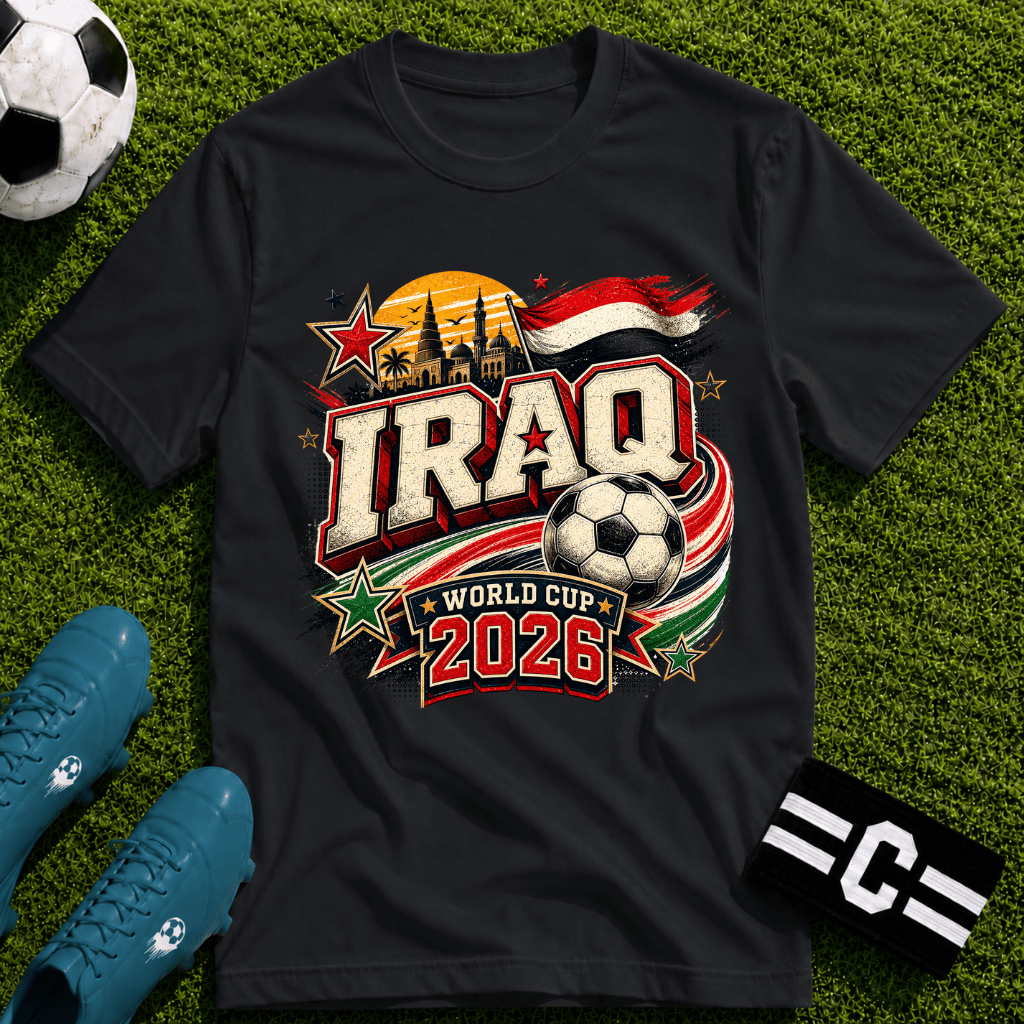 Iraq 2026 World Cup Retro T-Shirt - soccer fan t-shirt | GoalRush Studio