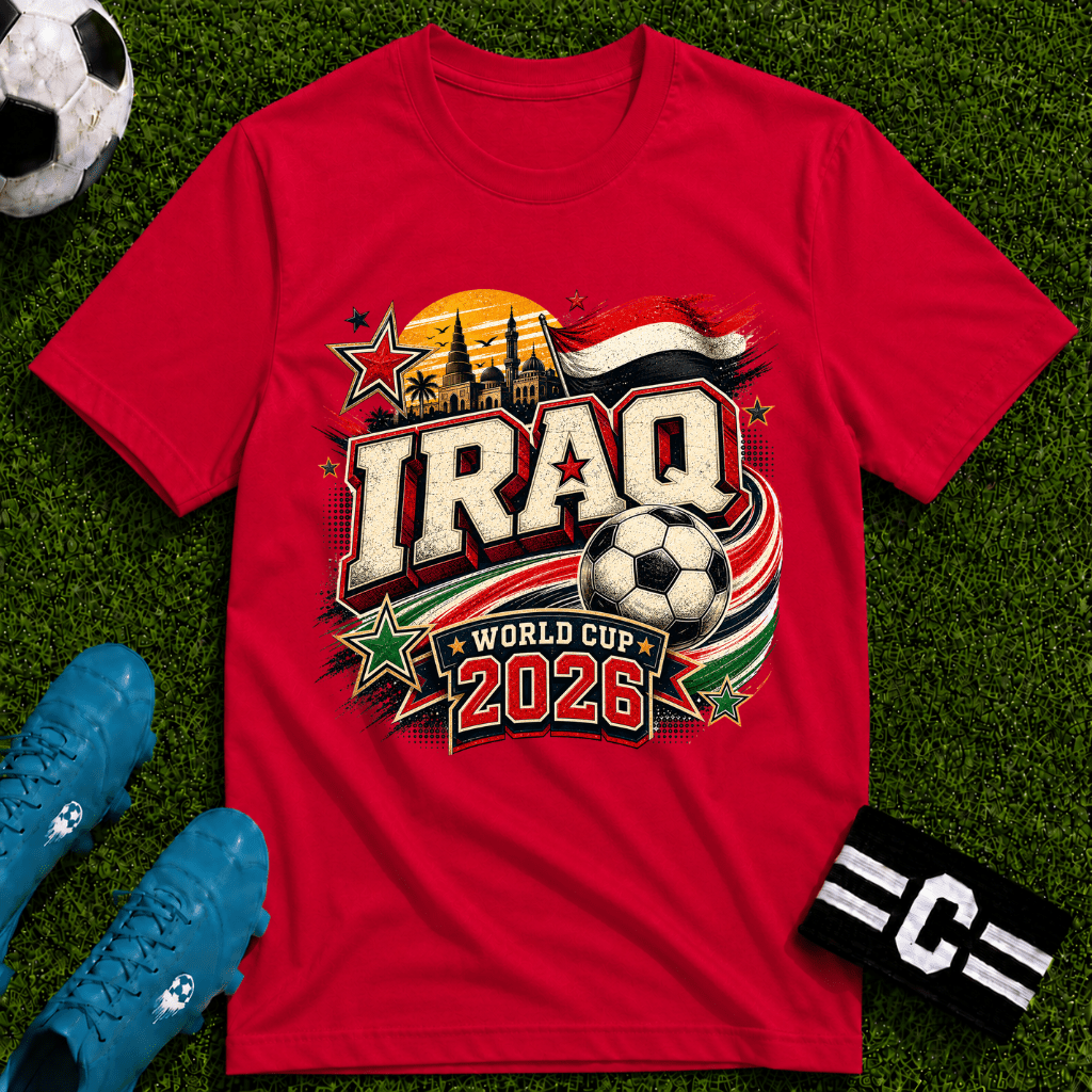 Iraq 2026 World Cup Retro T-Shirt - soccer fan t-shirt | GoalRush Studio