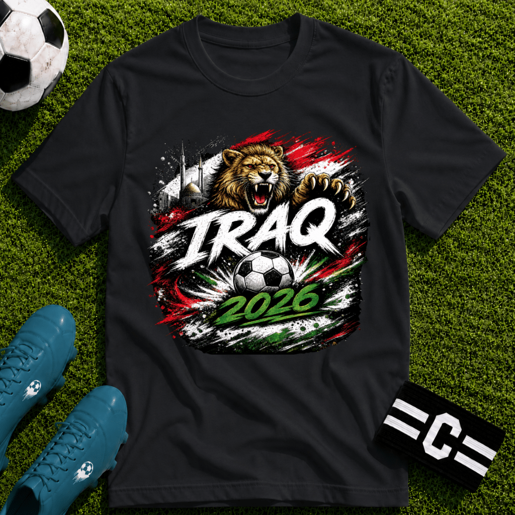 Iraq World Cup Graphic T-Shirt - soccer fan t-shirt | GoalRush Studio
