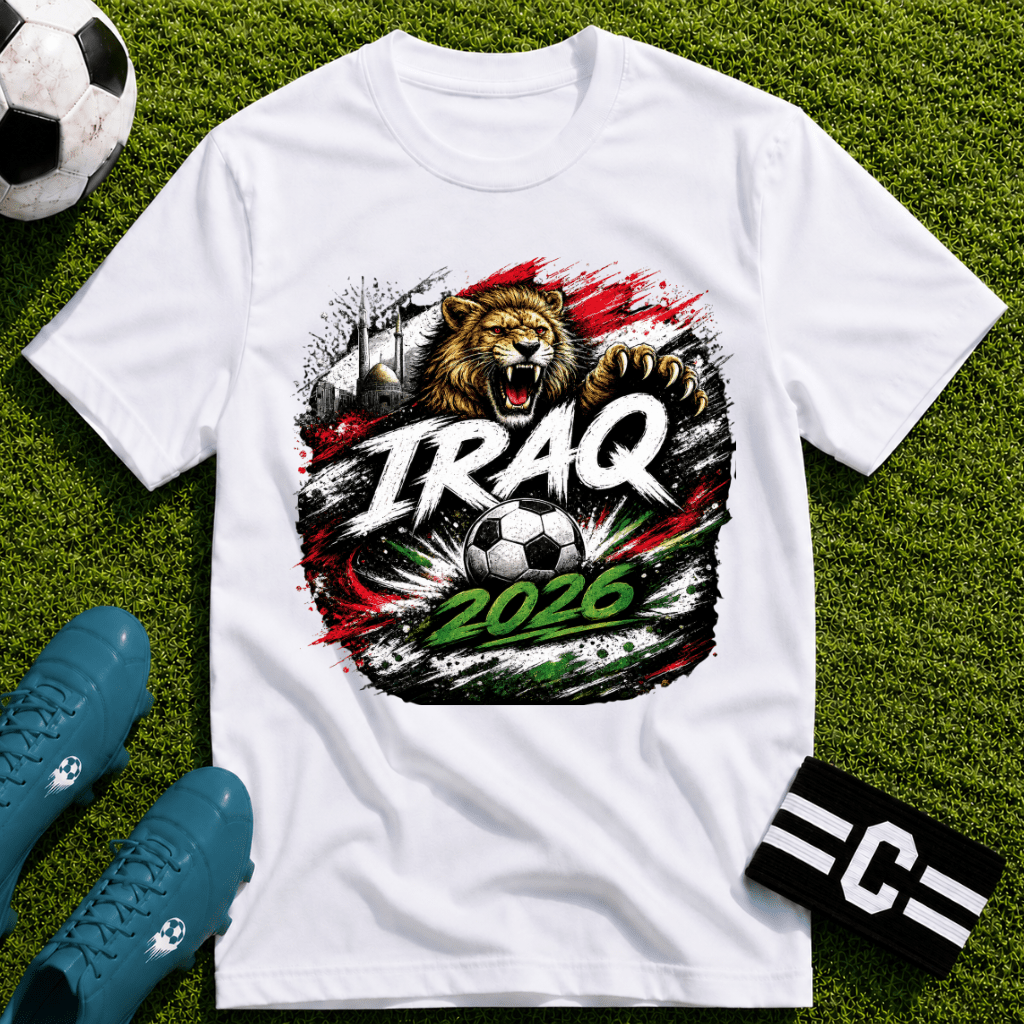 Iraq World Cup Graphic T-Shirt - soccer fan t-shirt | GoalRush Studio