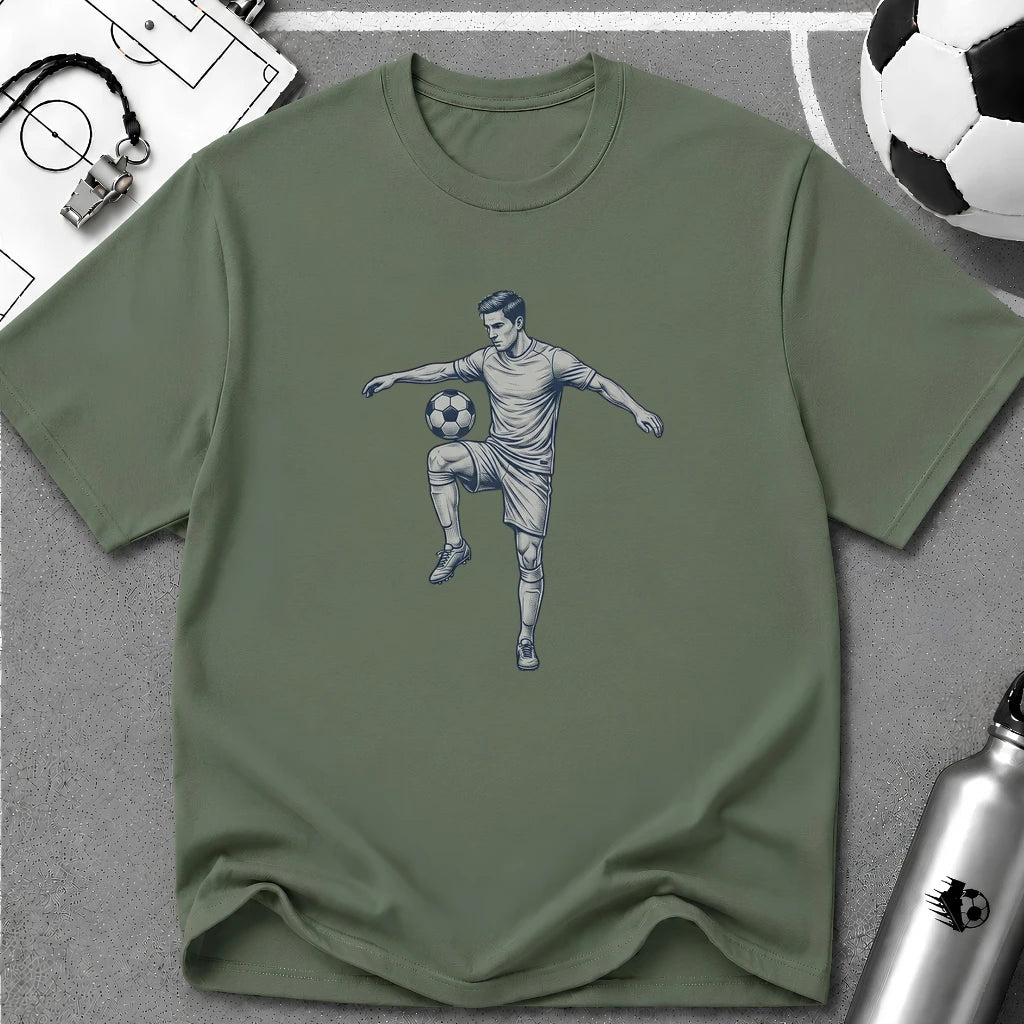 Juggling Detailed Ink Sketch T-Shirt - soccer fan t-shirt | GoalRush Studio
