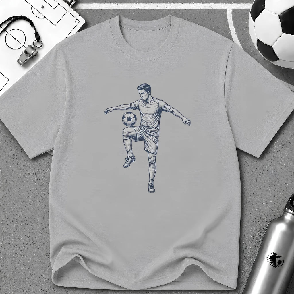 Juggling Detailed Ink Sketch T-Shirt - soccer fan t-shirt | GoalRush Studio