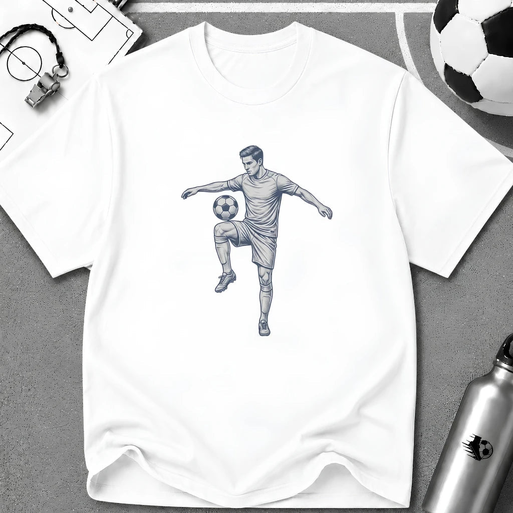 Juggling Detailed Ink Sketch T-Shirt - soccer fan t-shirt | GoalRush Studio