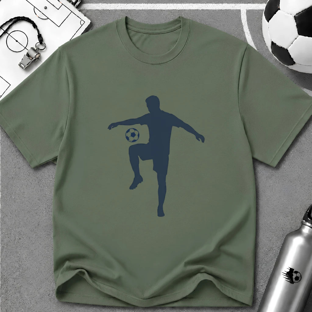 Juggling Soccer Ball Flat Vector Silhouette T-Shirt - soccer fan t-shirt | GoalRush Studio