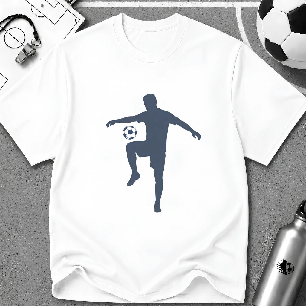 Juggling Soccer Ball Flat Vector Silhouette T-Shirt - soccer fan t-shirt | GoalRush Studio