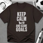 Keep Calm and Score Goals Typography T-Shirt - soccer fan t-shirt | GoalRush Studio