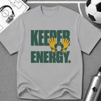 Keeper Energy Typography T-Shirt - soccer fan t-shirt | GoalRush Studio