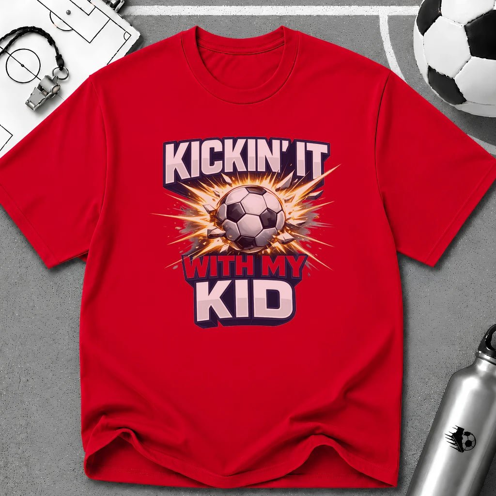 Kickin' It With My Kid Soccer T-Shirt - soccer fan t-shirt | GoalRush Studio