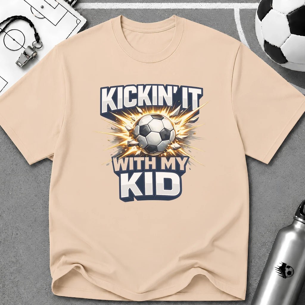 Kickin' It With My Kid Soccer T-Shirt - soccer fan t-shirt | GoalRush Studio