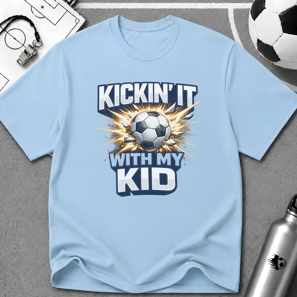 Kickin' It With My Kid Soccer T-Shirt - soccer fan t-shirt | GoalRush Studio