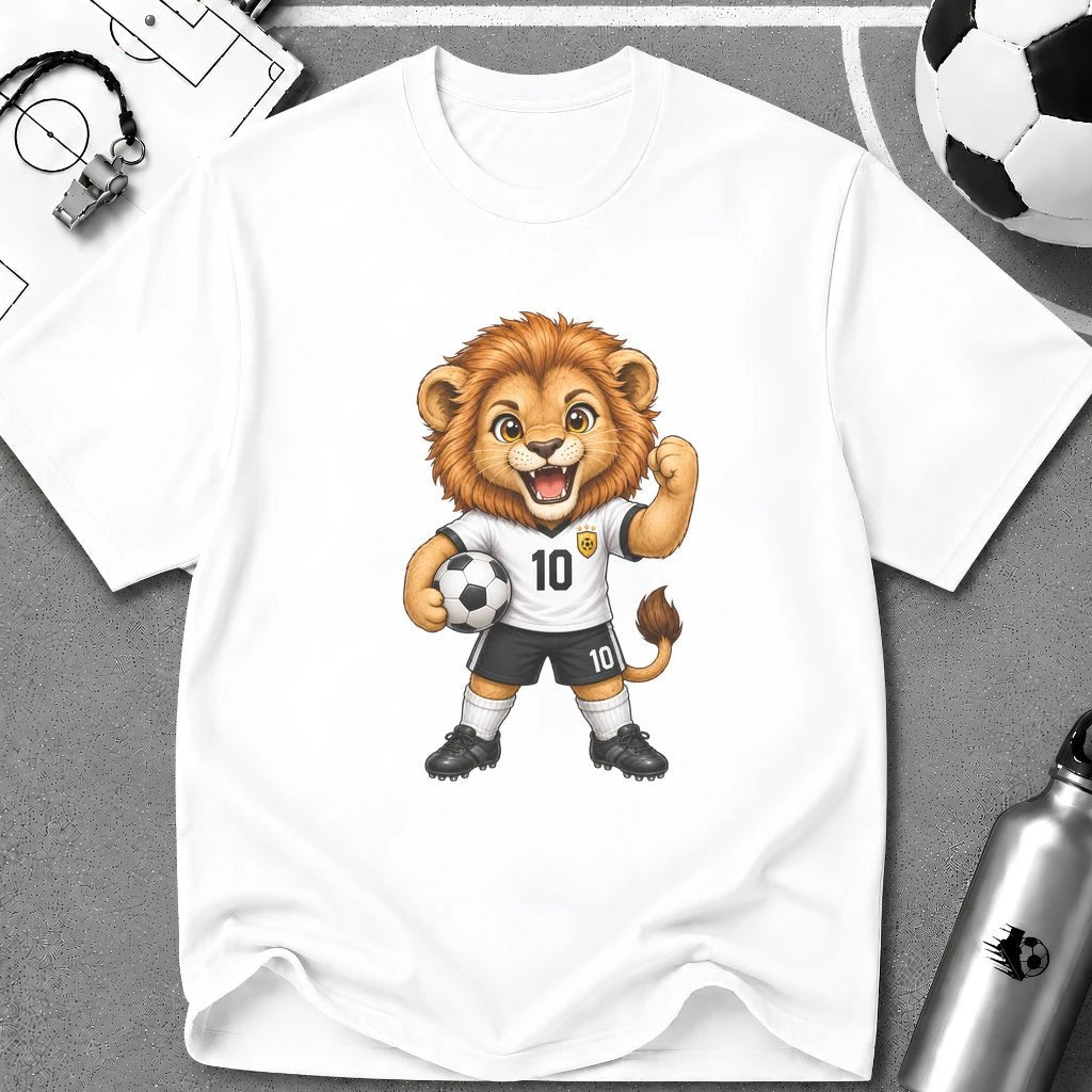 Lion Cub Soccer Player T-Shirt - soccer fan t-shirt | GoalRush Studio